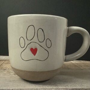 Home Is Where My Pets Are Paw Print & Heart Demdaco Pottery Mug